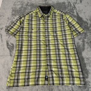 Kuhl Eluxur Shirt Mens Large Green Plaid Lightweight Outdoor